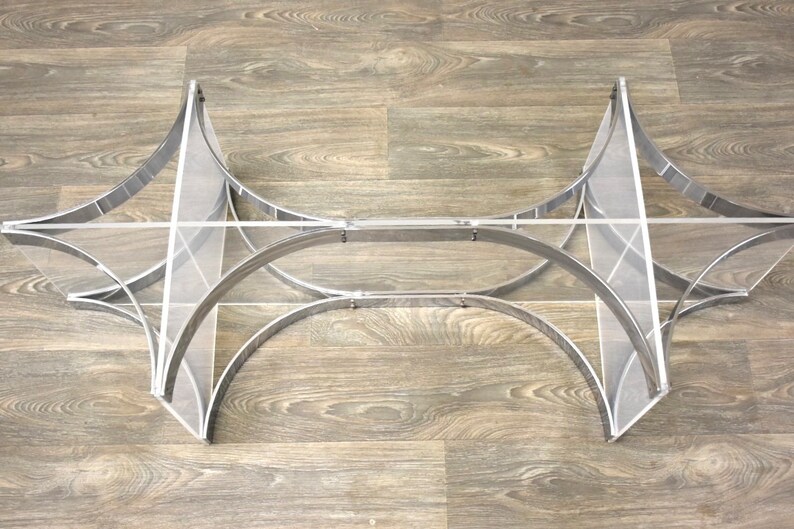 Alessandro Albrizzi Lucite and Chrome Coffee Table Base image 3