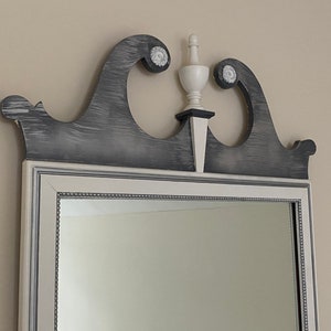 Grey and White Dresser and Mirror image 7