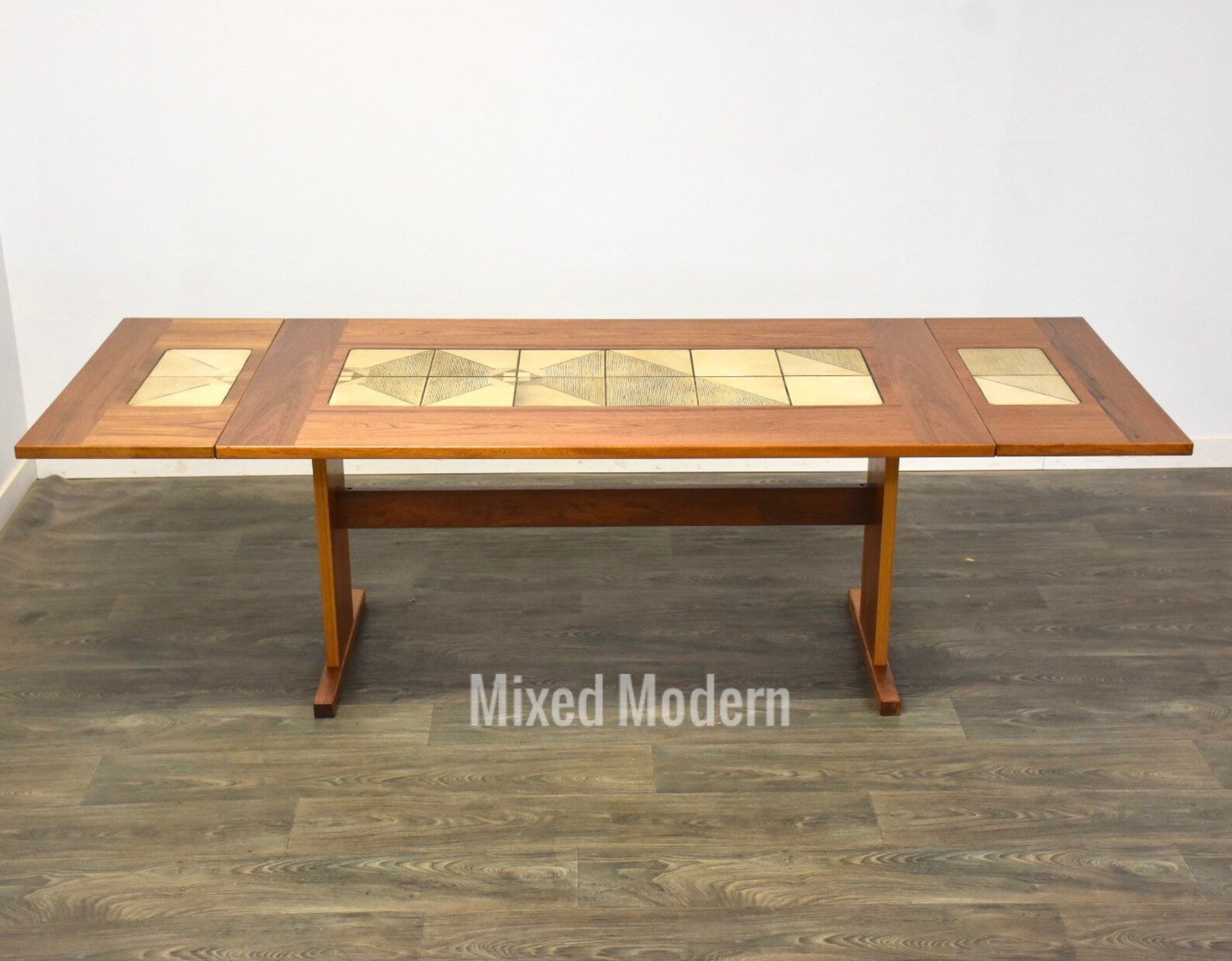 Gangso Mobler Teak & Tile Drop Leaf Dining Table Etsy