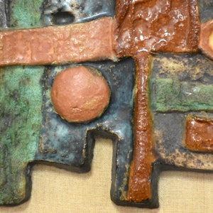 Mid Century Brutalist Ceramic Plaque image 2