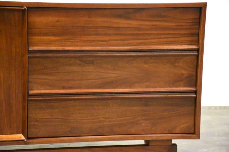 Walnut Mid Century Modern Long Dresser image 9