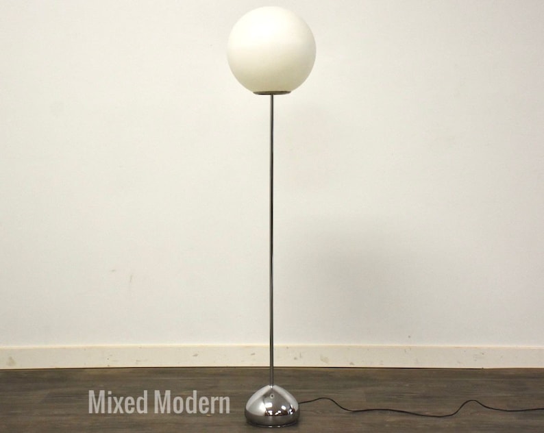 MCM Globe Chrome Floor Lamp image 1