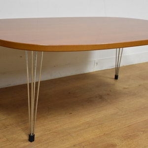 Cherry and Chrome Oval Coffee Table image 8