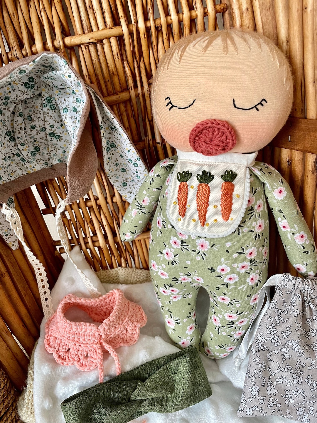 Swaddle Rag Doll, Baby Doll With Yarn Hair, Baby First Doll ...