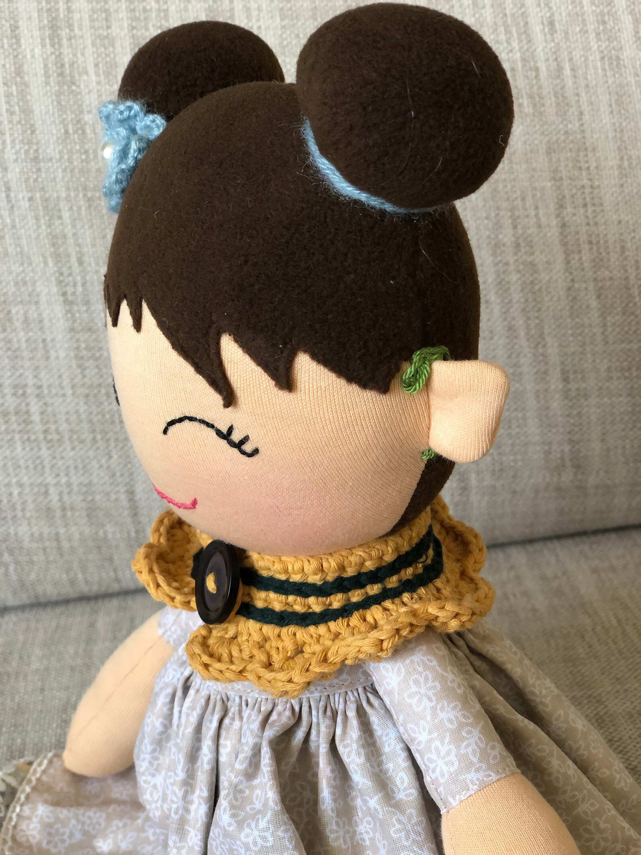 Hearing aid rag doll baby first doll with hearing device Etsy