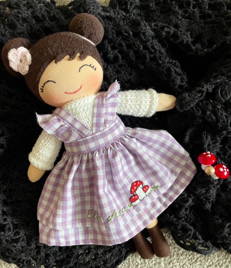 Personalised Handmade Rag Doll Fabric Doll With Embroidered Etsy