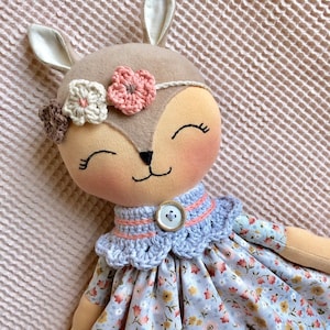Pastel Fox Rag Doll: Handmade Waldorf Baby&#39;s First Toy