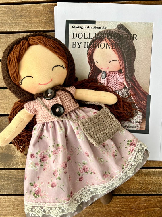 Rag Doll Sewing Kit Beginner Level Sewing Kit Make Your Own Fabric Doll Doll Making Supply Craft Doll Kit Etsy