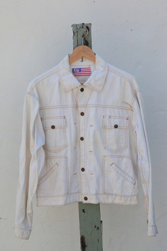 vintage white denim jacket