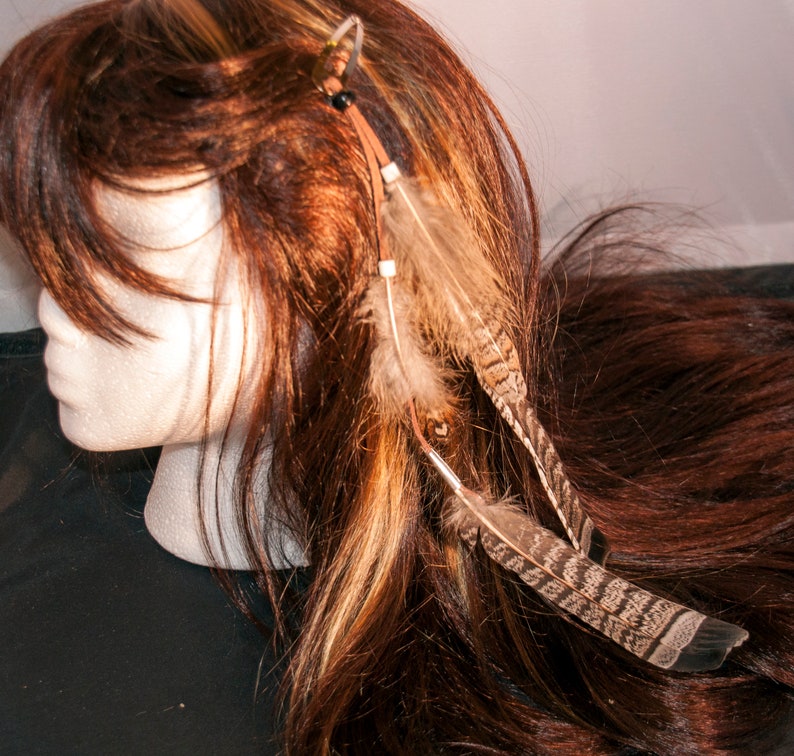 Black And White Feather Hair Clip Native American Inspired Etsy