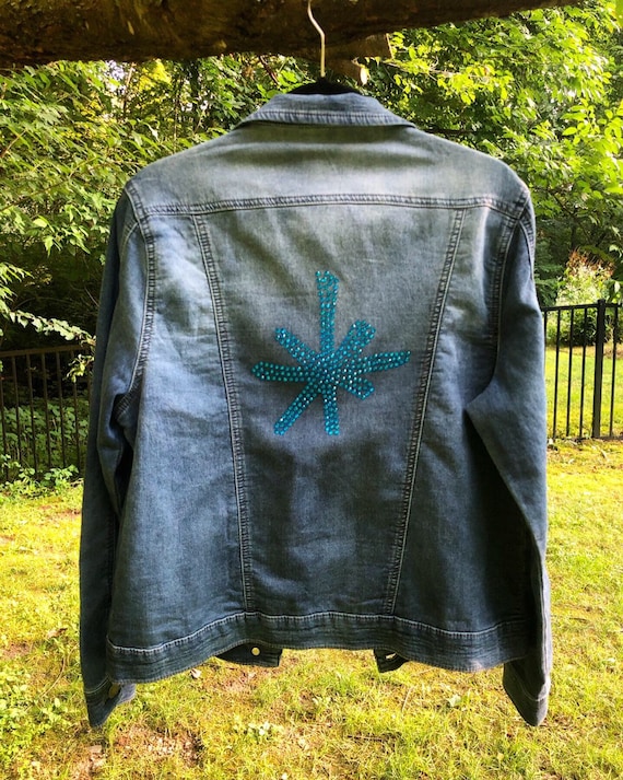 rhinestone embellished denim jacket