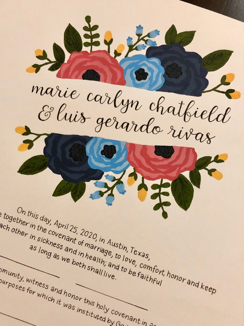 Custom Quaker Wedding Certificate - Etsy