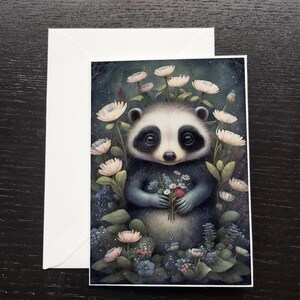 Cartão de felicitações com arte animal, cartão duplo com envelope, cartão de diário de lixo, álbum de recortes, cartão de aniversário