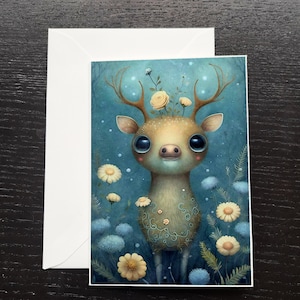 Cartão de felicitações de animais fofos, arte de parede, cartão de arte, cartão de aniversário, diário de lixo, scrapbooking