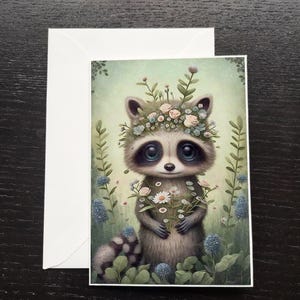 Cartão de arte com animais fofos, cartão de felicitações, cartão em branco, desejos de aniversário, diário de recortes, álbum de recortes, arte de parede
