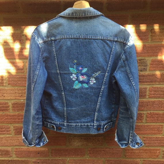 denim jacket with name on back