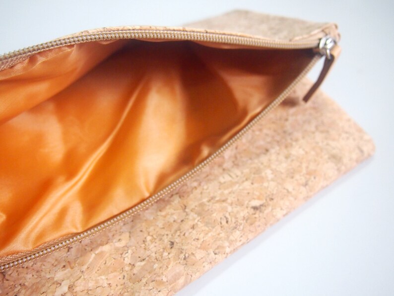 SALE Cork Fold Clutch Handbag Zipper Clutch Foldover Bag Etsy