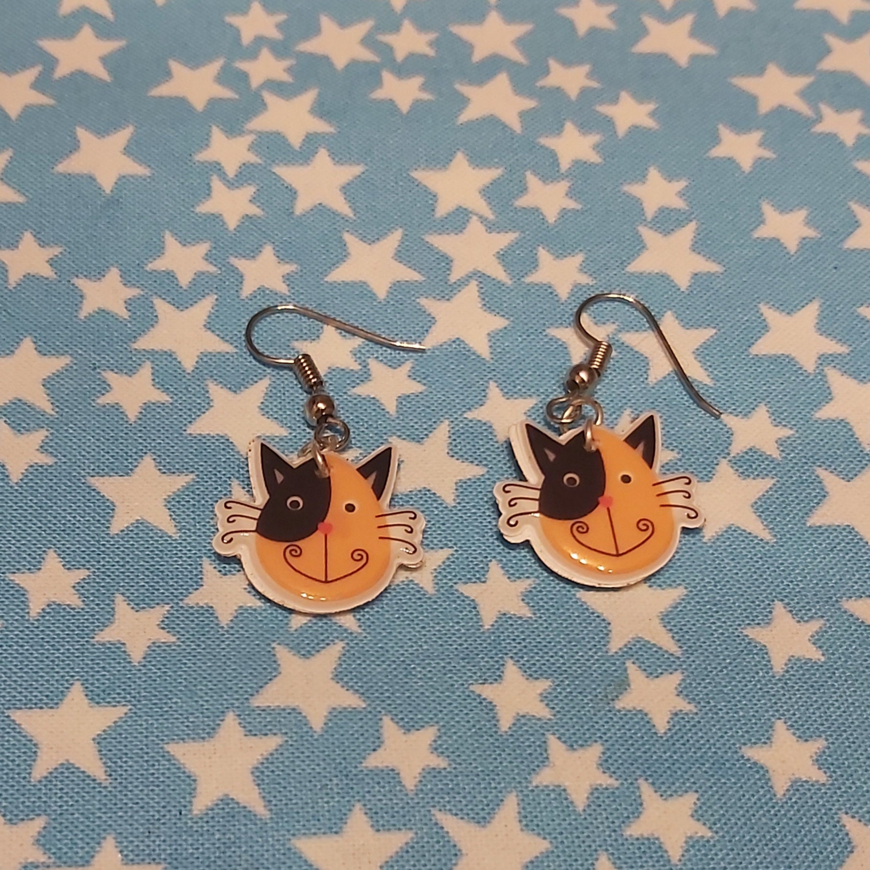 Cute Cat Head Earrings 8 Different Cats Etsy UK