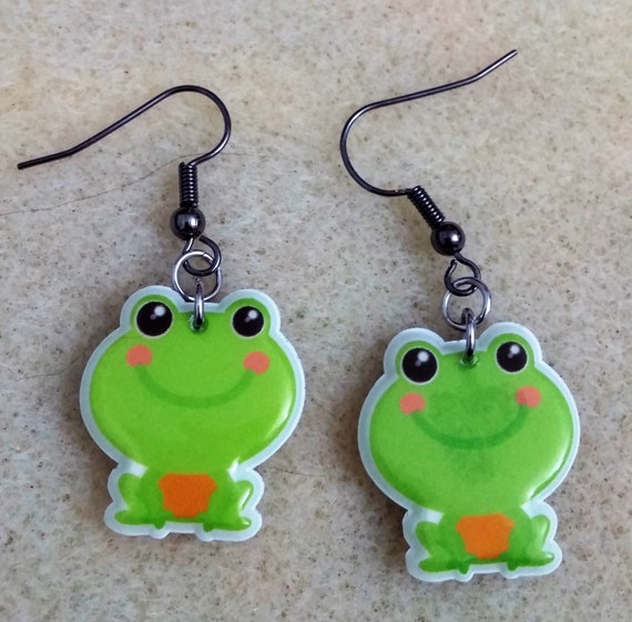 frog earrings etsy