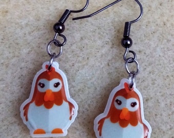 Cute chicken earrings