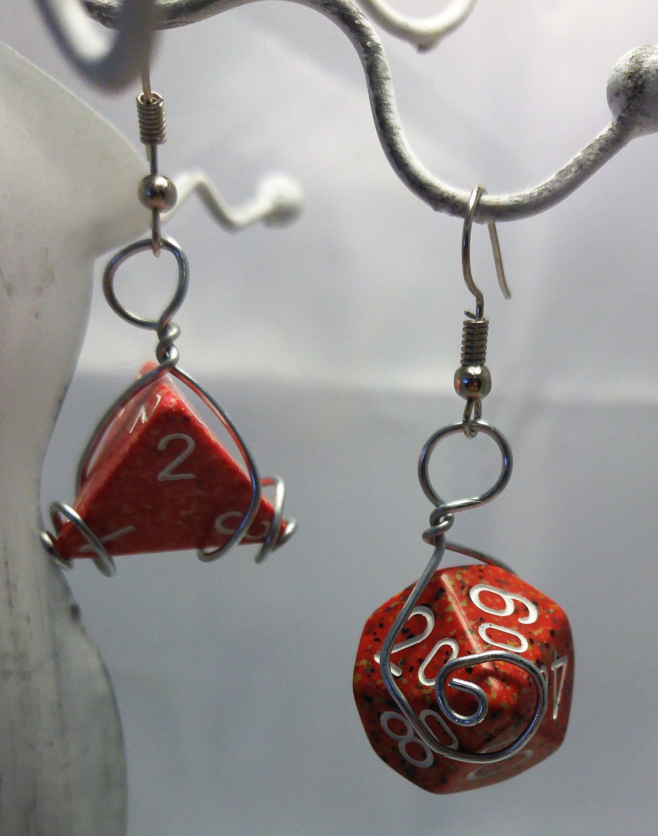 Dungeons and Dragons D D and Magic dice earrings