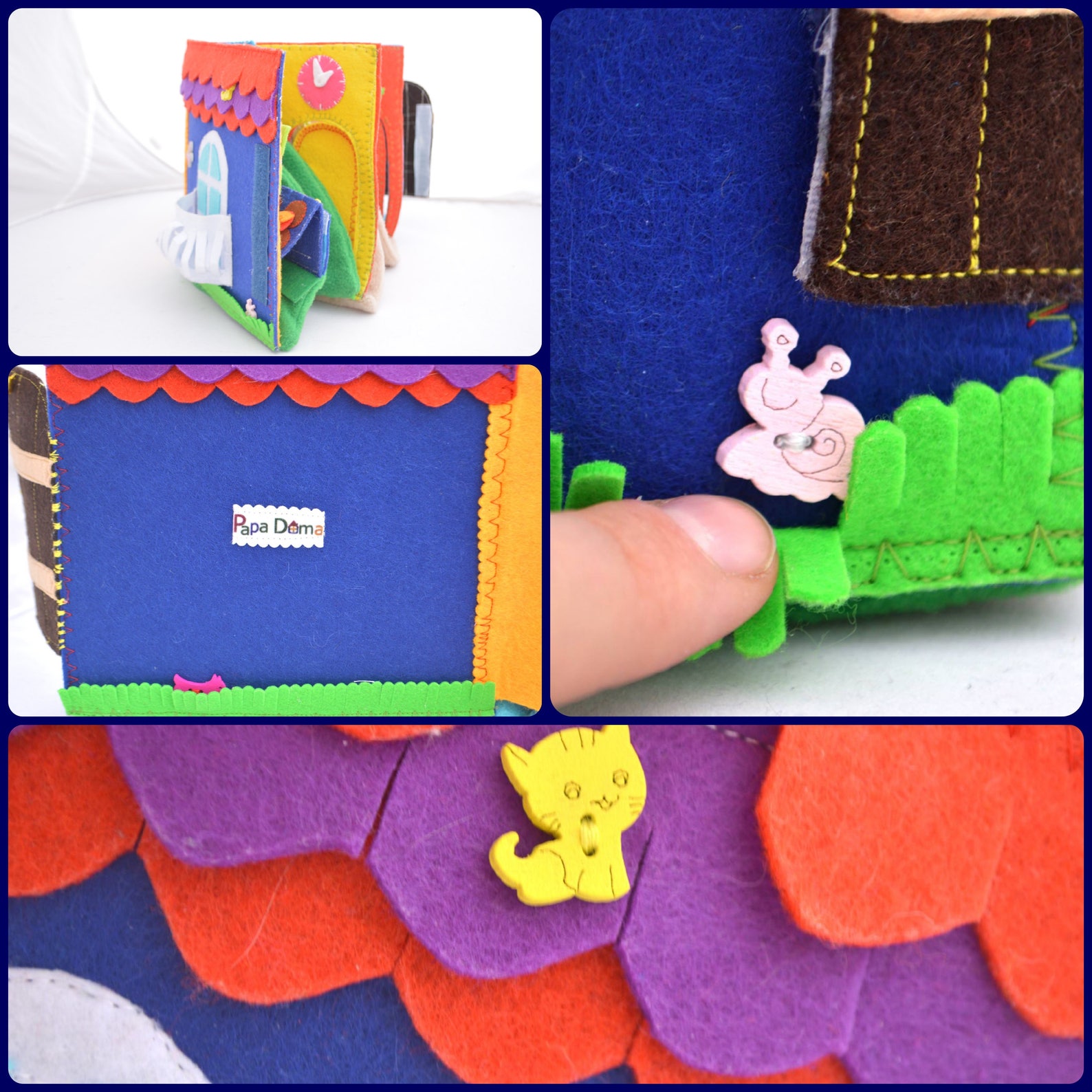 Dollhouse With Doll Quiet Book Busy Book Felt Book Dollhouse With Floor 3D Dollhouse Sensory
