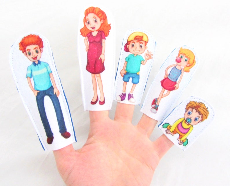 Finger family puppets family felt puppets finger family 14 Etsy