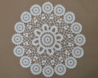 13 inch Crochet Thread White Doily