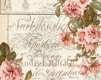 Floral Ephemera Roycycled Decoupage Paper