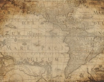 Map Roycycled Decoupage Paper