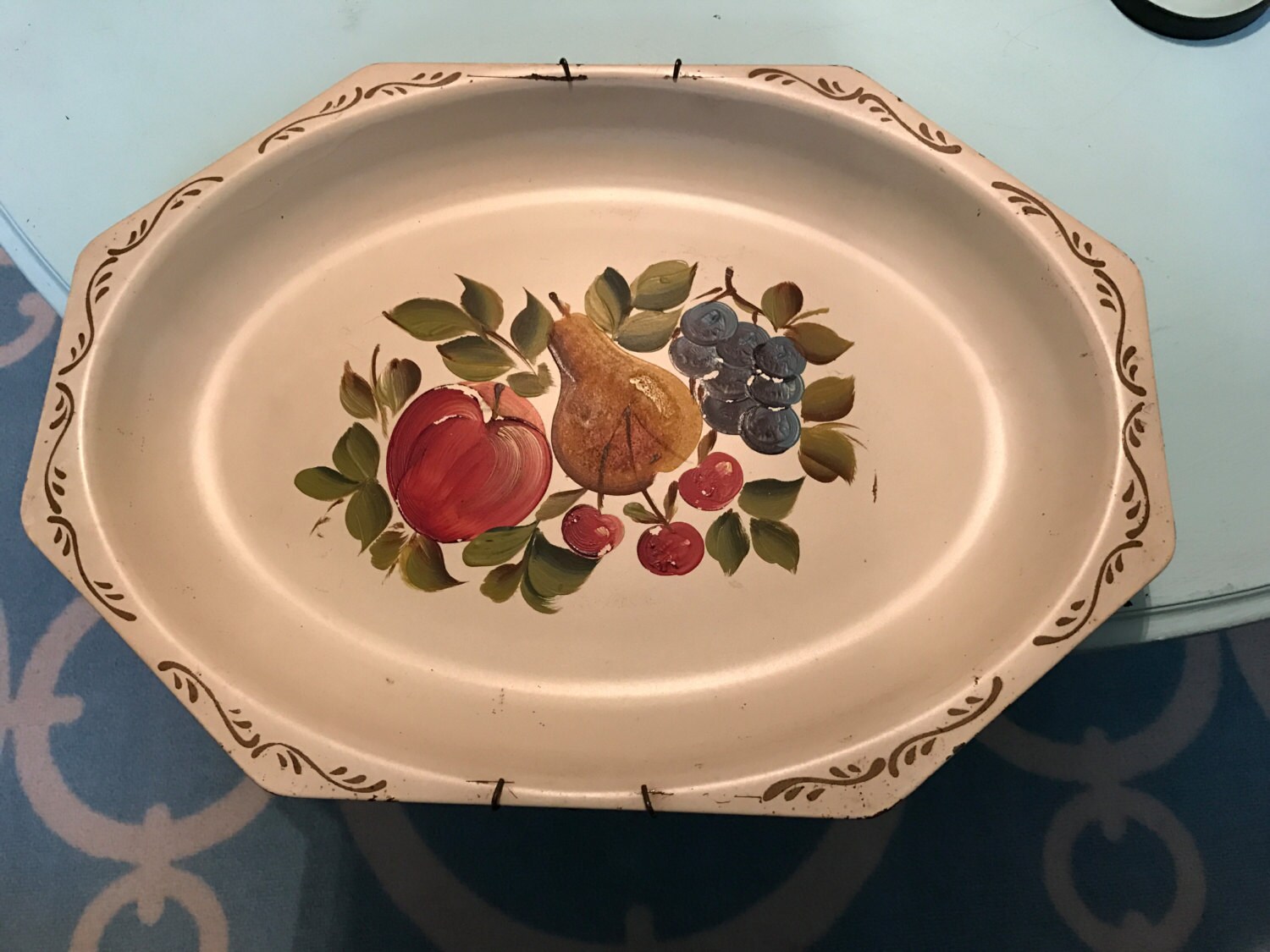 Vintage E T Nash Co N Y 3n Y Metal Hand Painted Tray Etsy