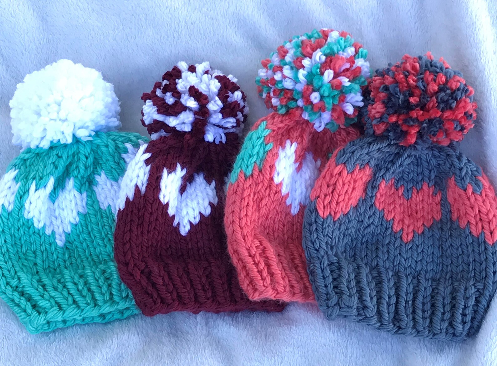 The Knitted Hearts Beanie PDF Digital Download Knitting Pattern Women's