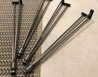 Set(4) 26" to 32" Hairpin table legs, Three rod hair pin legs