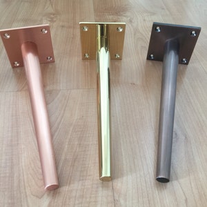 Set 4 Tapered Brass Plated Legs - Height 3&quot; to 11&quot; - Sofa Legs, Console Legs