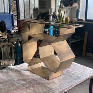 Brass Console, Metal Sideboard, Credenza, Dresser