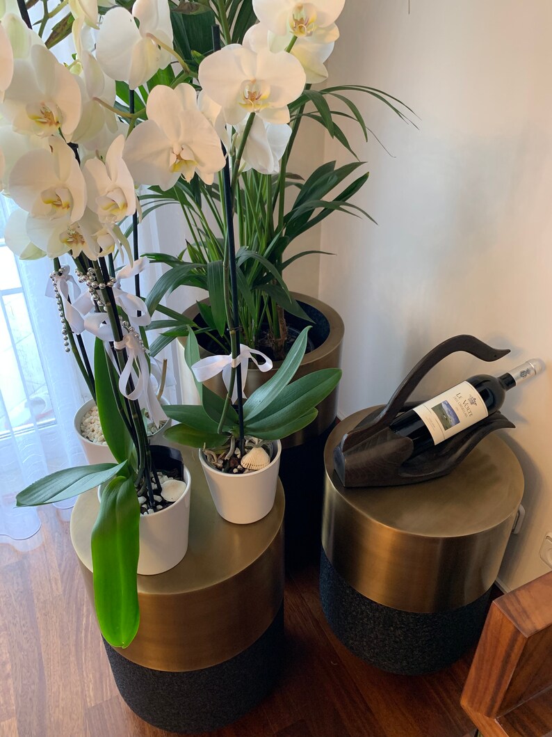 Luxury Flower Pot & Side Table Metal Planter plant holder Etsy