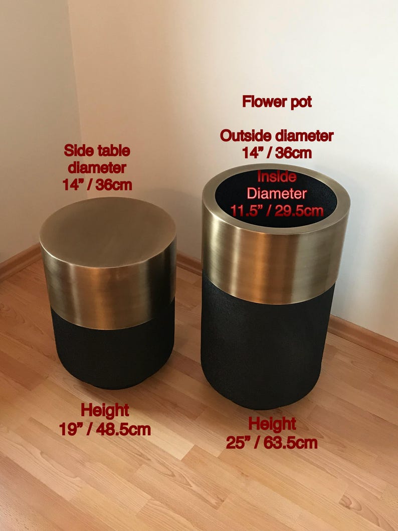 Luxury Flower Pot & Side Table Metal Planter plant holder Etsy