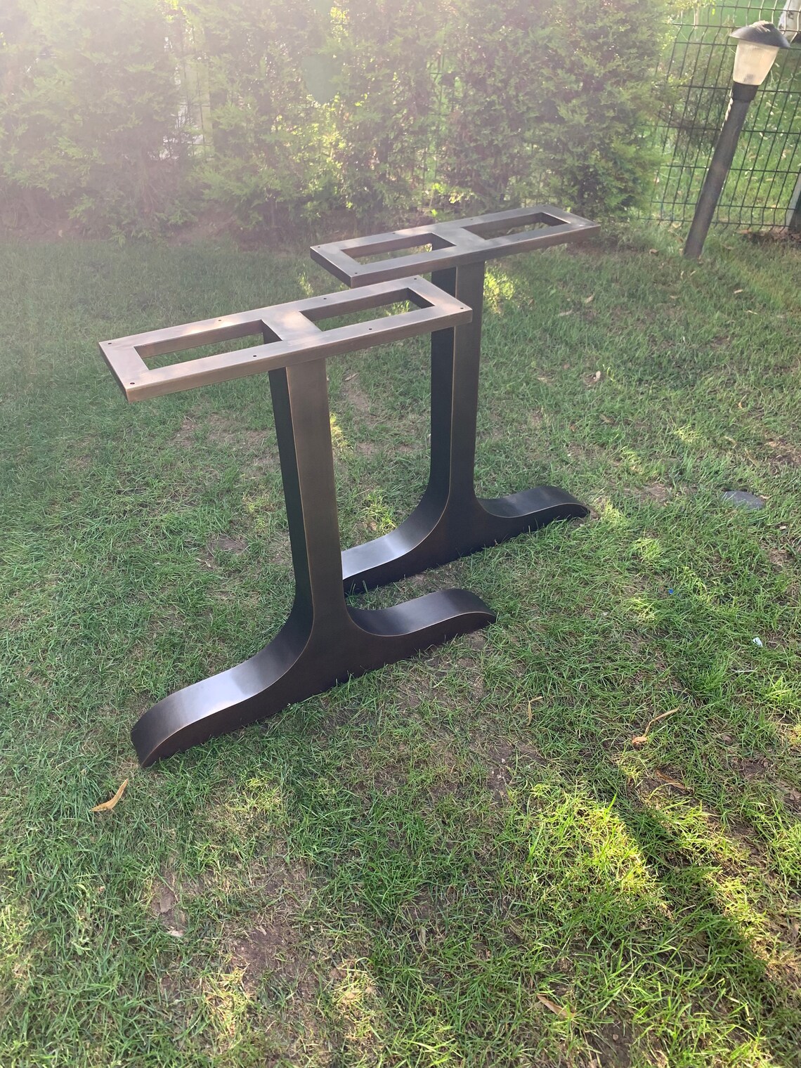 Set of 2 Metal Dining Table Legs Table Base Antique Bronze Etsy