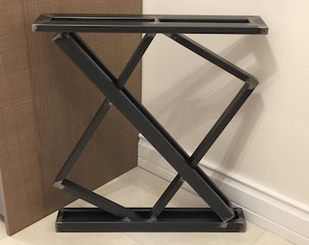 28" Metal Table Legs, Steel Base, Width 24", Height 26" - 30" - Set of 2