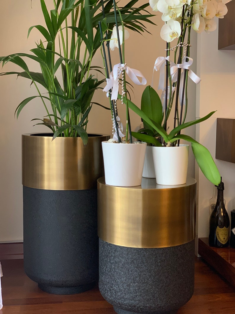 Luxury Flower Pot & Side Table Metal Planter Plant Holder Etsy