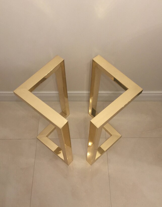 28Hx20W Gold Table Legs Brass Plated Dining Table Etsy