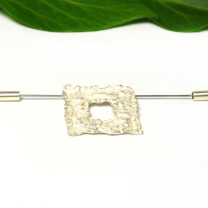 Brooch made of 925 solid silver, handmade using traditional goldsmith techniques, geometric pin with stainless steel pin