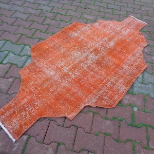 Orange Oval Rug For Bedroom, Rustic Rug For Kitchen 6.6x3.3 Vintage Oval Rug For Nursery Doorway Orange Carpet For Girls Room  Entry Rug z7