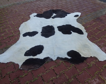 6.6x6.2Ft Black&White Cowskin Organic Calfskin Rug Real Hair On Hide Cottage Decor Tanned Animal Skin Carpet Cowhide Valentine's Day Gift p3