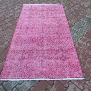 Rosa Vintage Teppich 150 x 100 cm, Teppich für Jungenzimmer, Boho Teppich Spielzimmer Teppich rutschfest, Designteppich handgesponnenes Design FED