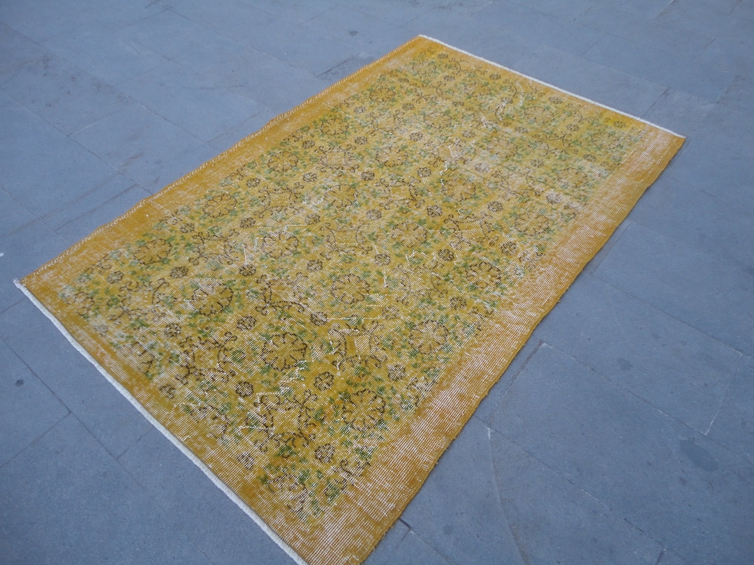 Yellow Bedroom Rug Boho Nursery Rug Hand Made Turkish Rug Etsy UK