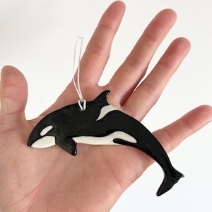 Killer Whale / Orca Hand-made Ceramic Decoration Christmas gift,Pottery Letterbox Gift