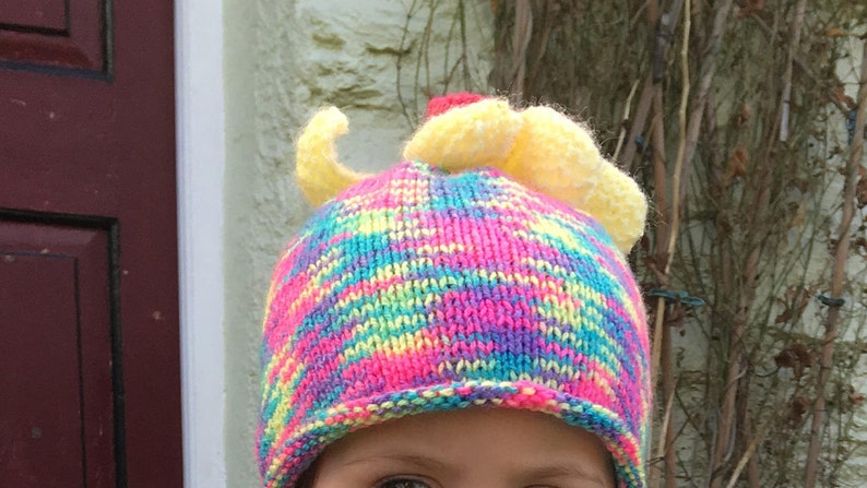 2-4 years.blue,pink,yellow. rainbow flower knitted hatbeanie