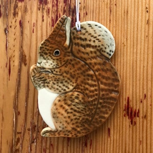 Red Squirrel Ceramic Christmas Decoration /Handmade Porcelain Gift/ Letterbox Gift/woodland creature/woodland animal image 10