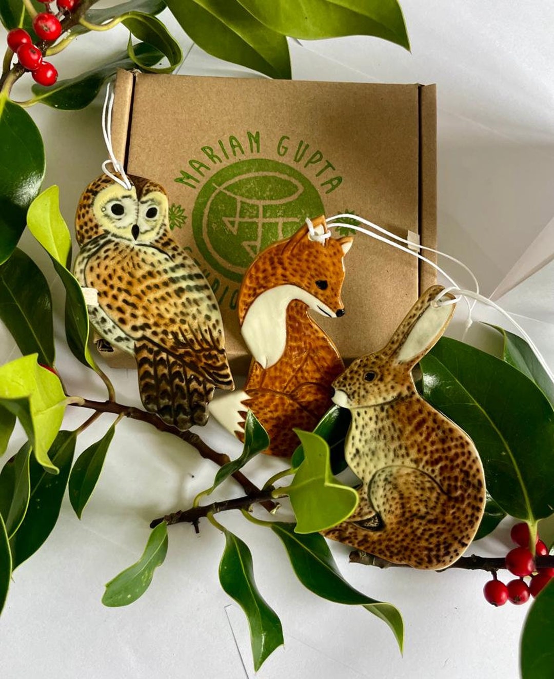 Ceramic Woodland Animal Bundle. Gift Hanging Decoration. Etsy UK